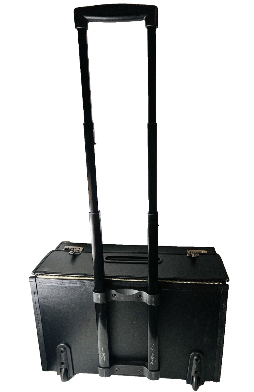 Bugatti Rolling Catalog Case Briefcase w Wheels Telescopic Handle Black
